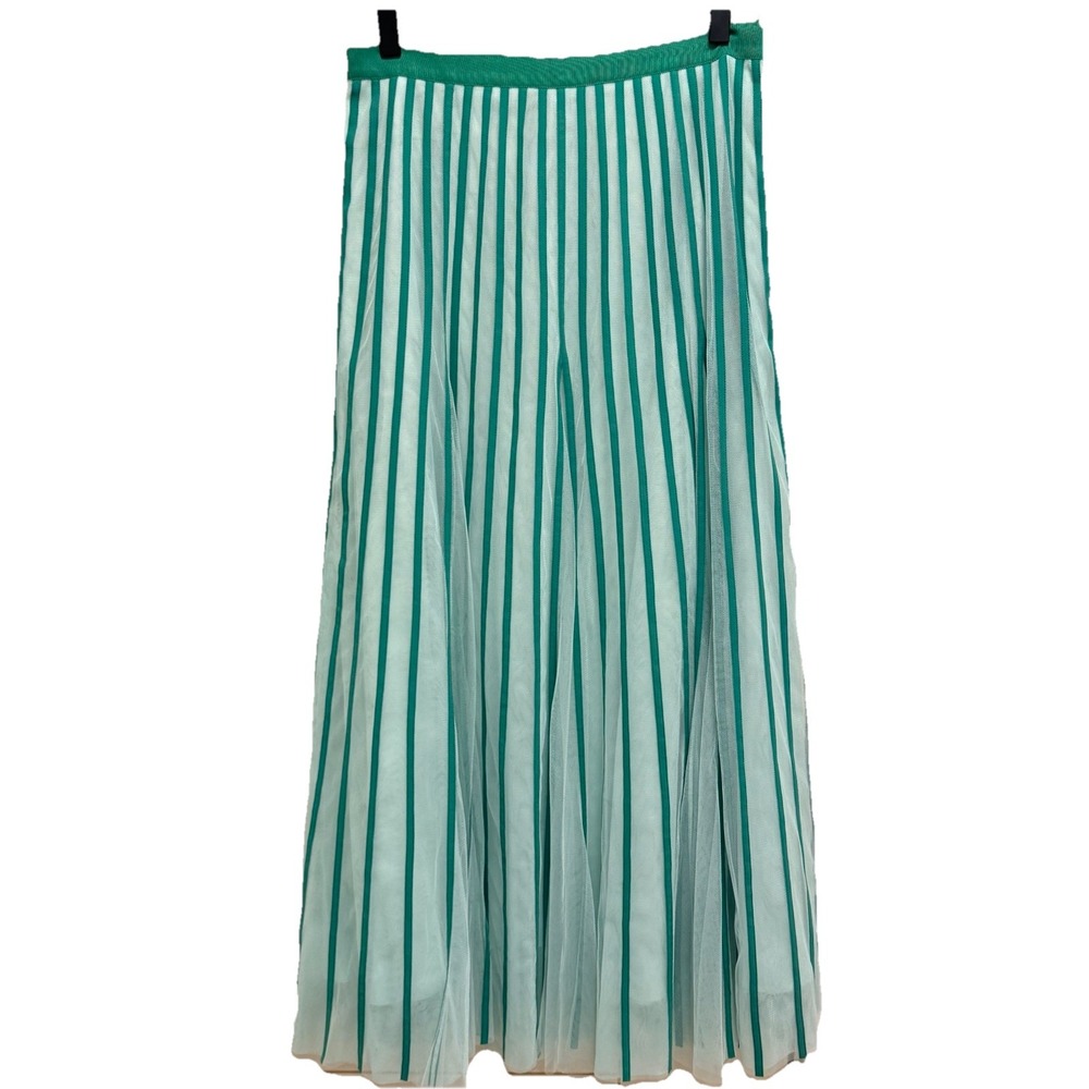 ME + EM Green Tulle Maxi Skirt Striped Fairy Sz 6 Original $495. - Picture 1 of 9